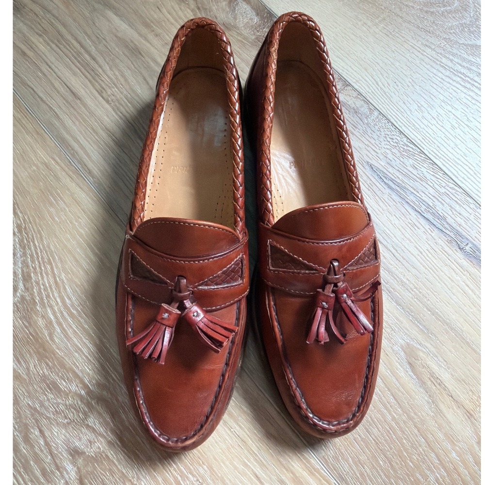 Allen Edmonds Mens Maxfield Loafer Size 9.5 Chili Brown Tassel Dress Shoe SlipOn